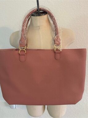 New womens Ulta Beauty Rosewood Pebbled Tote with Gold Hardware